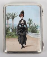 A Continental silver and enamel cigarette case