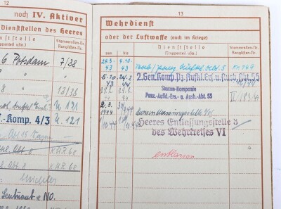 Wehrpass to Uffz. Rolf Lindemann, Iron Cross 2nd Class recipient, Aufkl&auml;rungs-Abt 8, Panzer Reconnaissance unit - 9