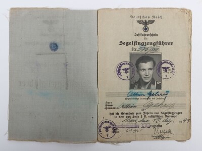 WW2 German Luftwaffe Glider Pilot License to Glider Pilot A. Gehrig - 3