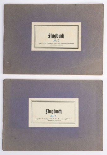 Two German Luftwaffe Log Books &ldquo;Flugbucher&rdquo; from Gefr. Wieland