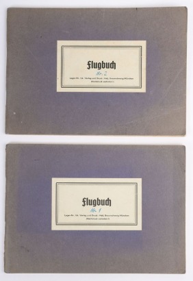 Two German Luftwaffe Log Books &ldquo;Flugbucher&rdquo; from Gefr. Wieland
