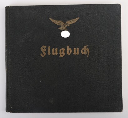 WW2 German Luftwaffe Log Book &ldquo;Flugbuch&rdquo; from Flight Instructor in Flugzeugf&uuml;hrerschule Guben Albin Gehrig