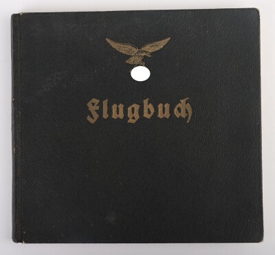 WW2 German Luftwaffe Log Book &ldquo;Flugbuch&rdquo; from Flight Instructor in Flugzeugf&uuml;hrerschule Guben Albin Gehrig