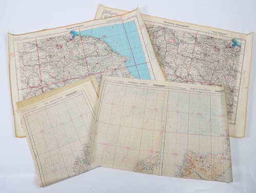 WW2 German Luftwaffe ' fliegerkarte' Maps of Great Britain. Four Examples