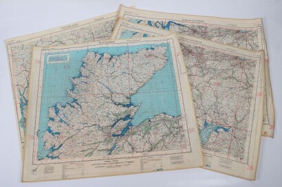 WW2 German Luftwaffe 'fliegerkarte' Maps of Scotland. Four Examples
