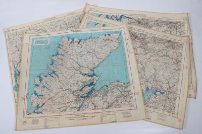 WW2 German Luftwaffe 'fliegerkarte' Maps of Scotland. Four Examples