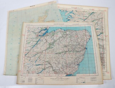 WW2 German Luftwaffe 'fliegerkarte' Maps of Great Britain. Three Examples