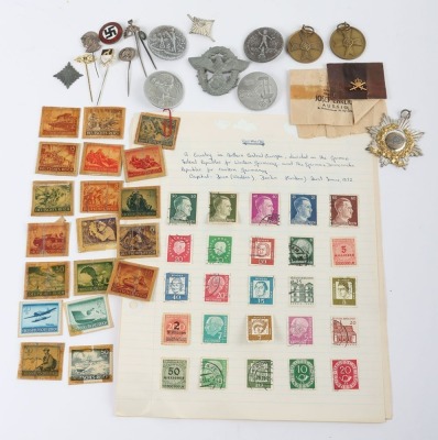 Large Miscellaneous lot of Third Reich stamps, Pins and Insignia - 2