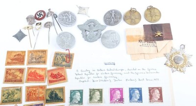 Large Miscellaneous lot of Third Reich stamps, Pins and Insignia - 3