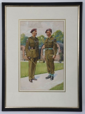 British, Airborne Troops, Officer and NCO, Original Art Work, Ernest Ibbetson.