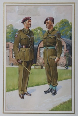British, Airborne Troops, Officer and NCO, Original Art Work, Ernest Ibbetson. - 2