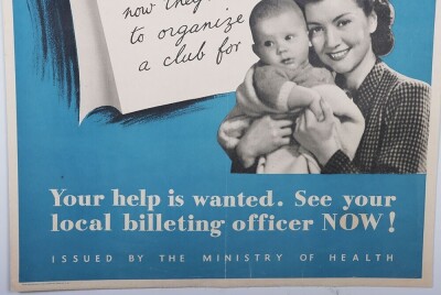 WW2 British, Ministry of Health Poster, 'Will You Give A helping Hand Too'. - 3