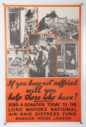 WW2 Home Front Poster, National Air Raid Distress Fund'.