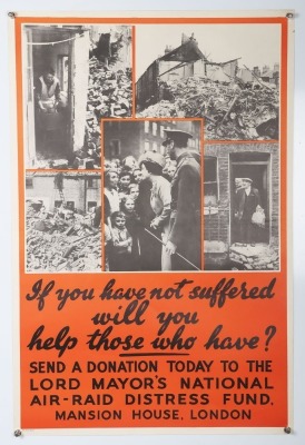 WW2 Home Front Poster, National Air Raid Distress Fund'.