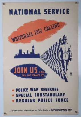 WW2 British Recruitment Poster for the Police Force.