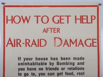 WW2 British Home Front Poster, How to Get Help, After Air Raid Damage'. - 2