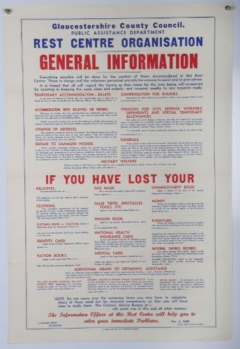 WW2 British Home Front Poster, 'Rest Centre Organization'