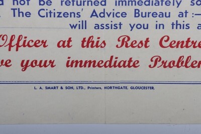 WW2 British Home Front Poster, 'Rest Centre Organization' - 4