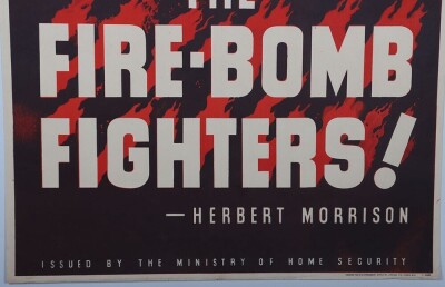 WW2 British Civil Defence Poster, 'Fall In The Fire-Bomb Fighter'. - 3