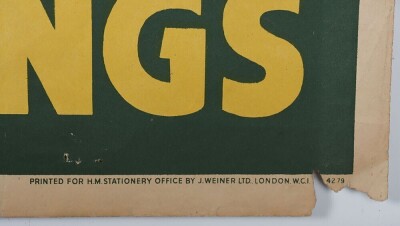 WW2 British Propaganda Poster, 'War Savings'. - 7
