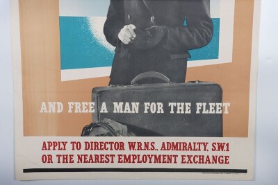 WW2 British 'Join the WRENS' Recruitment Poster. - 3