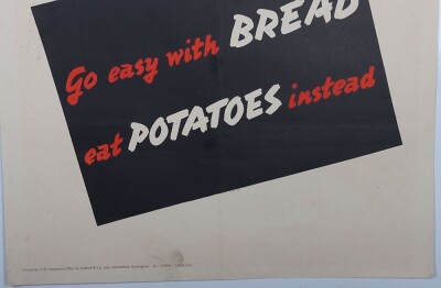 WW2 British Rationing Poster, 'Go Easy With Bread'. - 3