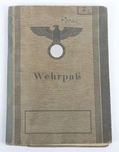 WW2 German Waffen-SS Wehrpass to SS-Sch&uuml;tze Stefan Forny, SS-Feld-Ersatz-Btl. &ldquo;Frundsberg&rdquo;