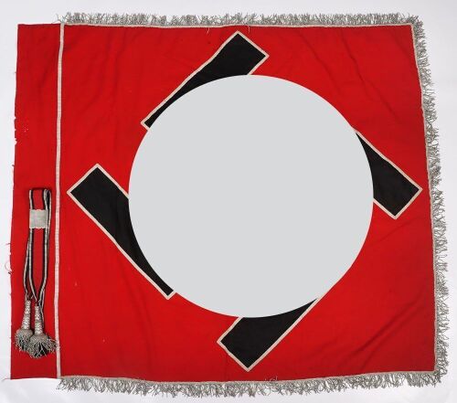Rare Third Reich RAD (Labour Service) Regimental Standarte with Original Streamers