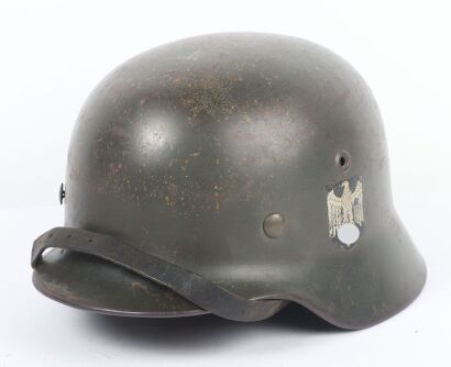 WW2 German Army (Heer) M-40 Single Decal Steel Combat Helmet