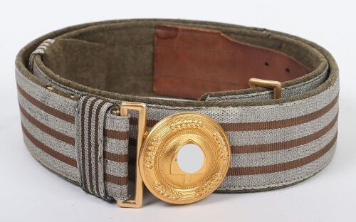 Scarce Third Reich RAD (Labour Service) Leaders Brocade Belt and Gilded Aluminum Belt Buckle