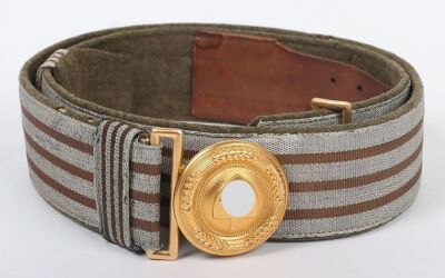 Scarce Third Reich RAD (Labour Service) Leaders Brocade Belt and Gilded Aluminum Belt Buckle