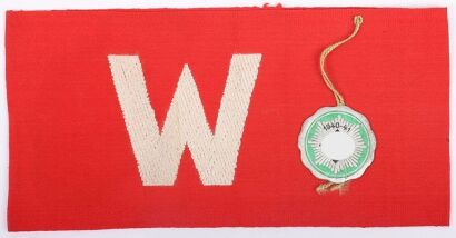WW2 German Luftschutz Armband with 1940-41 RLB Paper Tag