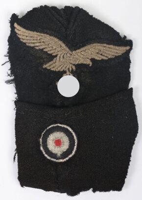 WW2 German Luftwaffe Panzer Division &ldquo;Hermann G&ouml;ring&rdquo; Side Cap Cut-Off Insignia Set.