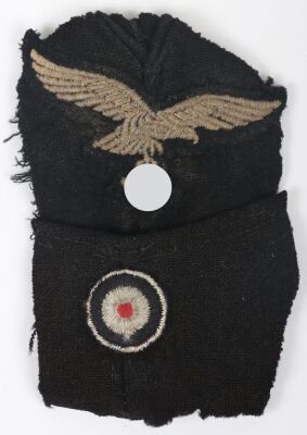 WW2 German Luftwaffe Panzer Division &ldquo;Hermann G&ouml;ring&rdquo; Side Cap Cut-Off Insignia Set.