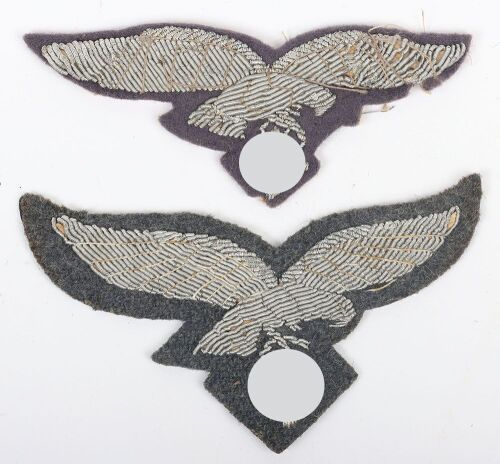 2x WW2 German Luftwaffe Officers Tunic Breast Eagles.