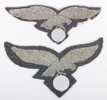 2x WW2 German Luftwaffe Officers Tunic Breast Eagles.