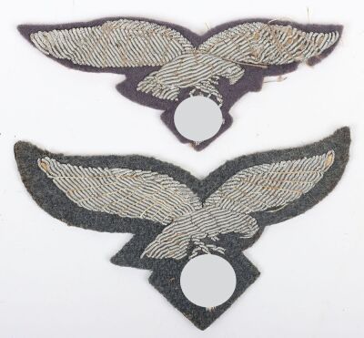 2x WW2 German Luftwaffe Officers Tunic Breast Eagles.