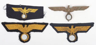 4x WW2 German Kriegsmarine Tunic Breast and Cap Eagles