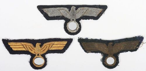 3x WW2 German Kriegsmarine Officer&rsquo;s Tunic Breast Eagles