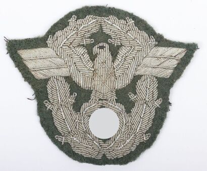 WW2 German Police (Polizei) Bullion Officer&rsquo;s Tunic Arm Eagle