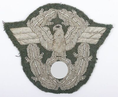 WW2 German Police (Polizei) Bullion Officer&rsquo;s Tunic Arm Eagle