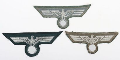 Third Reich German Heer NCO's Breast Eagles, Three Examples.