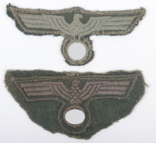 Third Reich German Army (Heer) Breast Eagles, Uniform Removed.