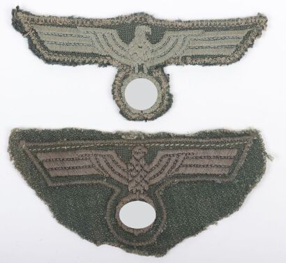 Third Reich German Army (Heer) Breast Eagles, Uniform Removed.