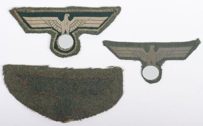 Third Reich Heer Breast Eagles, Two Examples, Uniform Removed.