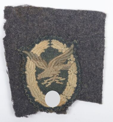 WW2 German Luftwaffe Radio Operator / Air Gunner Qualification Badge in Cloth