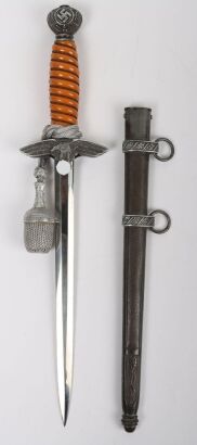WW2 German Luftwaffe 2nd Pattern Officers Dress Dagger with Personalised Named Cross Guard, Distributed by Hast & Uhthoff, Dresden,