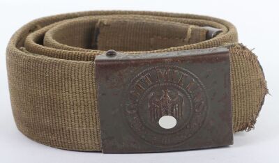 WW2 German Afrika Korps (D.A.K) Tropical Pattern Belt and Buckle Set