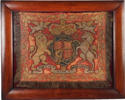 Rare Victorian Life Guards Regimental Trumpet Banner Circa 1860