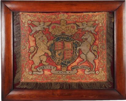 Rare Victorian Life Guards Regimental Trumpet Banner Circa 1860